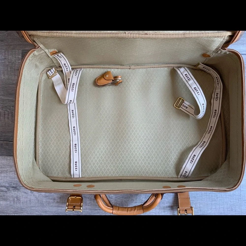 Gucci Monogram Vintage Monogram Mini G Suitcase web design ribbon red green - Picture 7 of 11